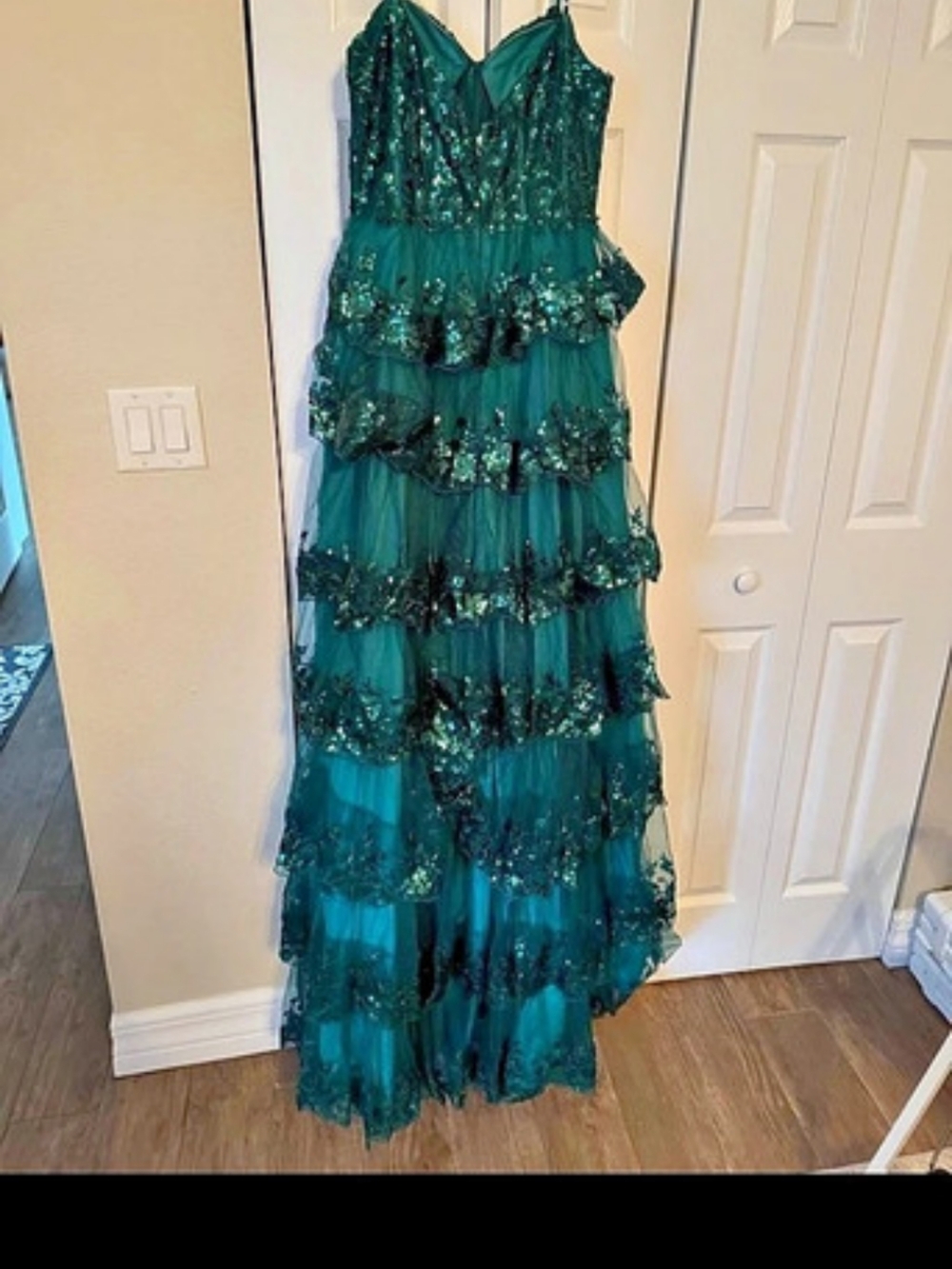 Green Sequin Maxi Dress Like New